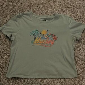 Hurley Tropical Graphic Tee in Soft Green